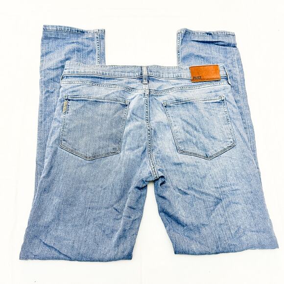 Paige Lennox Light Wash Denim Jeans Slim Straight Jeans Zip Fly Size 32 - Picture 5 of 7